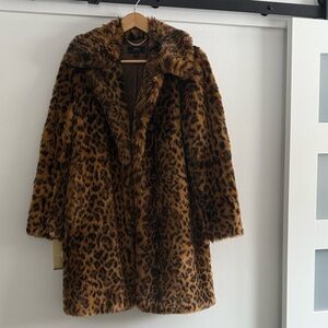 Vintage J. Crew Brown Leopard Teddy Jacket